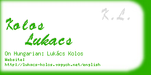 kolos lukacs business card